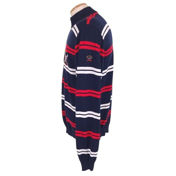 Paul & Shark Yachting Striped 1/2 Zip Sweater L Mens Navy Blue Collection $375 - Picture 6 of 15
